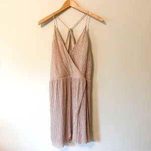 Express Champagne Metallic Mini Dress